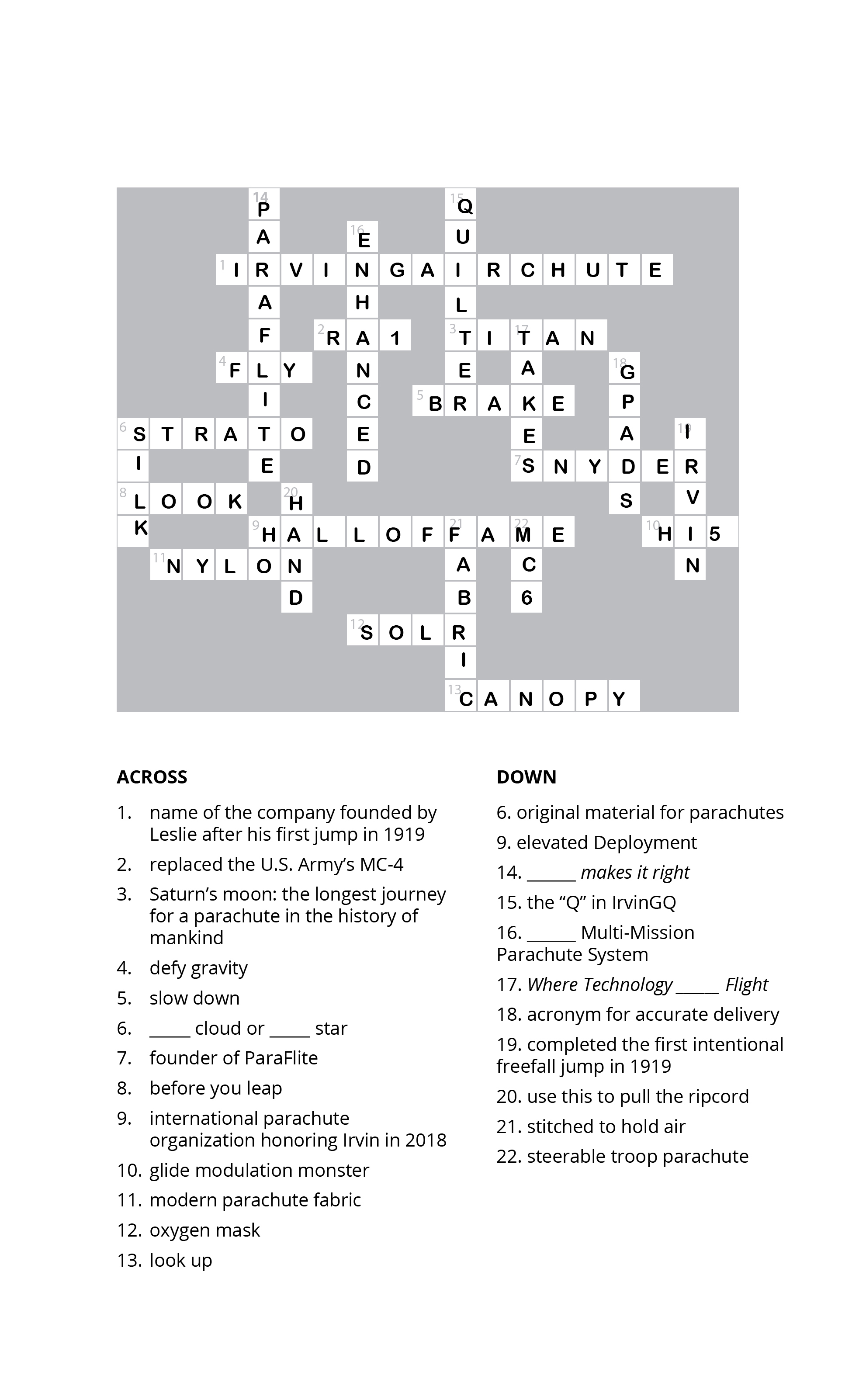 Airborne Systems Crossword Puzzle Answers Airborne Systems